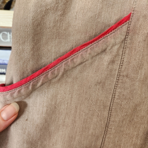 People Tree Gray and Pink Cotton Cut Out Dress US 6 UK 12 - Picture 4 of 10